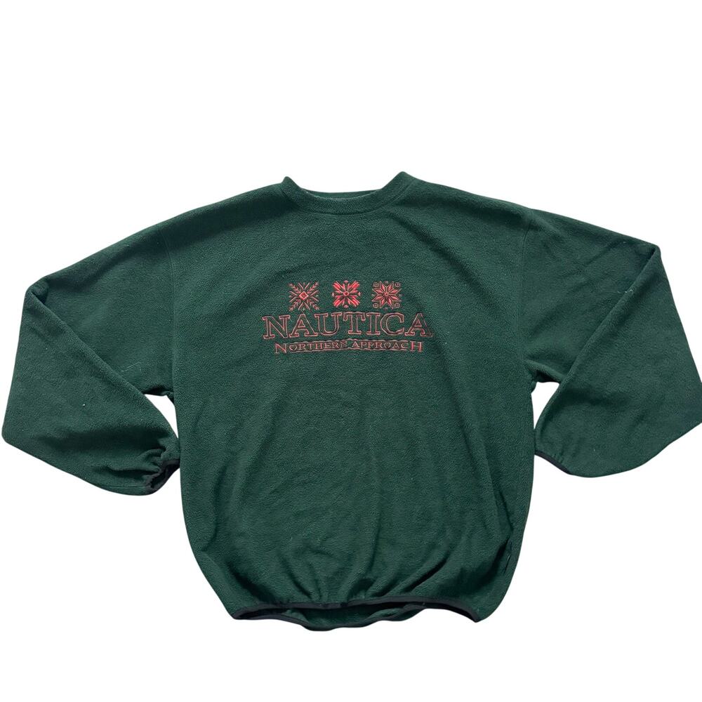 VTG Y2K 90’s Nautica Northern Approach Fleece Pullover Green Sz XL